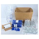 Assorted glasses, beer pitchers, napkins bands,
