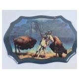 Indigenous & Bison Wall Plaque - 21.5' Wx16'H