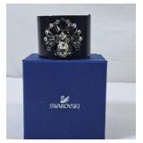 Gorgeous Swarovski Cuff Bracelet - Black Plastic