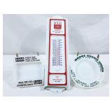 Vintage Advertising Milk Glass Ashtrays & Metal