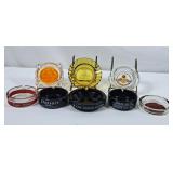 Collection of Glass Advertising Ashtray's -