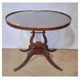 Vintage Mersman Lyre Harp Side Table,  brass claw