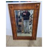 Lg decorative wall mirror with inlaid wood star