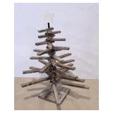 Star Topped Wood Porch Tree - Movable Branches,