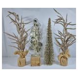 Beautiful Decorative Trees - Three are Glittery &