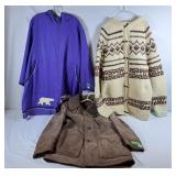 Wool Knitted Sweater Jacket, Purple Polar Bear