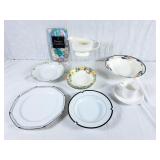 Mikasa bowls, cup, and saucer, gravy boat, made in
