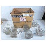 34 medium fryer baskets and 12 small fryer