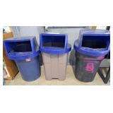 3 trash bins