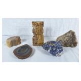 Petrified Wood, Brown Band Agate Trinket Dish,