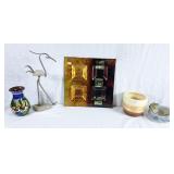 Decorative table tray, pottery jug, decorative
