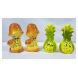 Vintage Anthropomorphic Mushroom & Onion S&P Sets