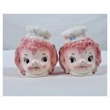 Vintage Lefton Pink Poodle S&P Shakers - 3'H,
