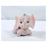 Adorable Vintage Pink Porcelain Elephant - No