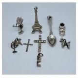 Eight Charms and Spoon Brooch. The 2 is Marked