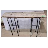 Custom Made Live Edge Bar Table with 3/4in Iron