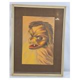 Unique Hand Drawn Framed Art - 18.5'Wx25'H