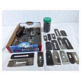 Vintage woodworking plane blades and hardware