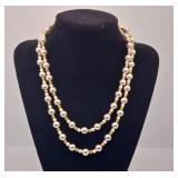 Monet Pearl & Gold Coloured Bead Necklace