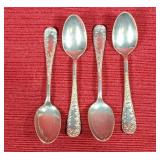 Set of Four Sterling Plate Spoons