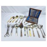 Assortment of Silverware & Serving Pieces