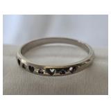10K White Gold Ring  Diamond tested. Ring is S