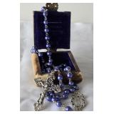 Malco Sterling Beaded Rosary in case