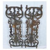 Pair of decorative cast panels with snake design