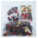 Game Pieces. Crokinole, checkers, dice, etc