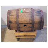 Miniature Wine barrel with cart nice man cave