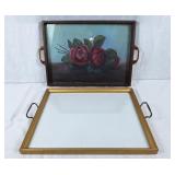 Pair of framed trays