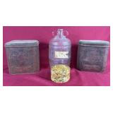 1 Gallon Demijohn Clear Glass Jug, 2x Imperial