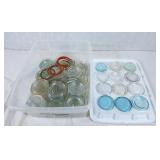 Assorted mason jar glass lids