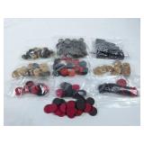 Game Pieces. Crokinole, checkers, dominos, etc