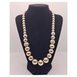 Silver Tone Beaded Necklace Signed 'Ann Taylor'