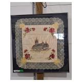 Framed Vintage Souvenir d'Ypres Embroidered Silk