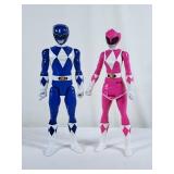 Hard Plastic Pink & Blue Power Ranger Figures