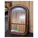 Vintage wall hanging mirror. 14' l x 21' h