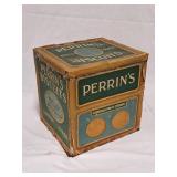 Vintage Perrin's Biscuit Tin w/Paper Labels