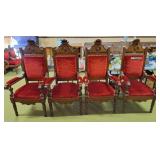 4 Bishop's Renaissance Revival Throne Chairs