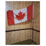 Canada flag with metal stand. 89' high