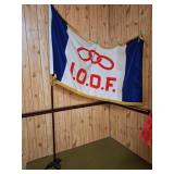 IOOF flag with metal stand. 95' high. Flag by