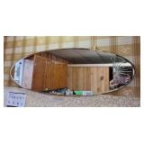 Stunning oval mirror. 40' l x 14' h