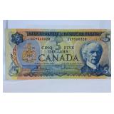 1972 Canada Five Dollar Bill