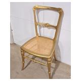 Lovely Vintage Gold Chair - Wood Frame w/Cane