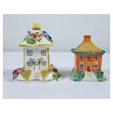 Vintage Staffordshire Ceramic Cottage Shaped Bank