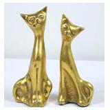 Vintage Brass Pair of Siamese Cats