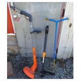 Fiskars weed puller, garden claw, and B&D string