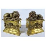 Re Purposed brass lion bookends