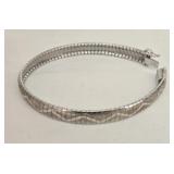 Sterling Silver 925 Italy  8" Flexible Bracelet